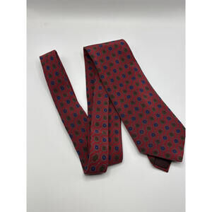 LANVIN Stylish Red Patterned Men's Silk Tie